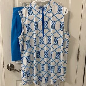 2 pieces sold together - Jofit golf top with Calloway blue skirt